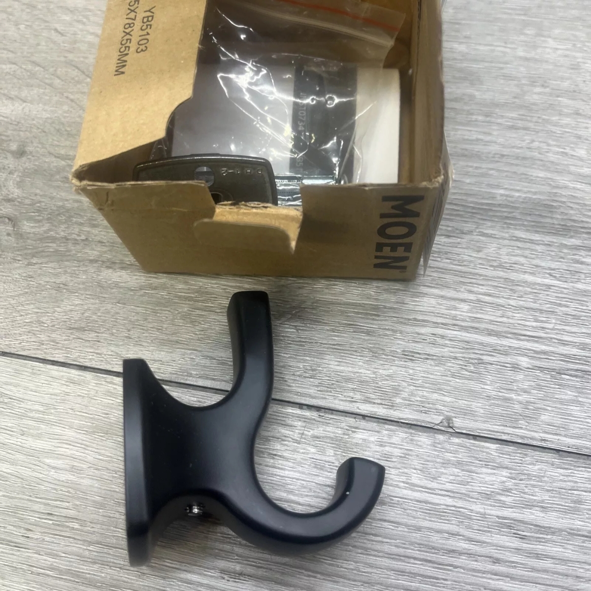 YB5103BL Voss Double Robe Hook - Matte Black Finish