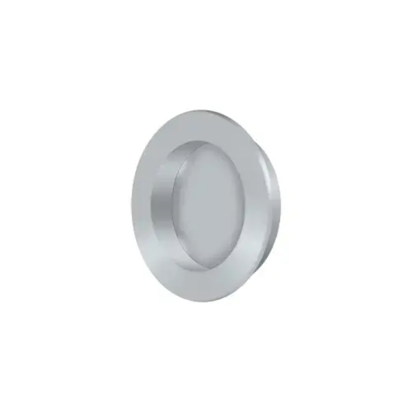 FP238U26D 2.37 in. Diameter Pocket Door Round Flush Pull, Brushed Chrome