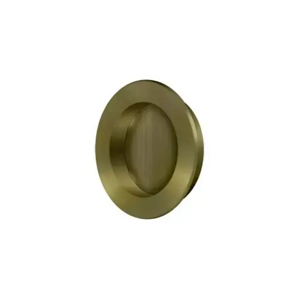 FP238U5 2.37 in. Diameter Pocket Door Round Flush Pull, Antique Brass
