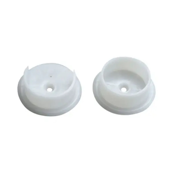 White Plastic Pole Socket Set, Two Sockets, for 1-3/8 Pole White Finish