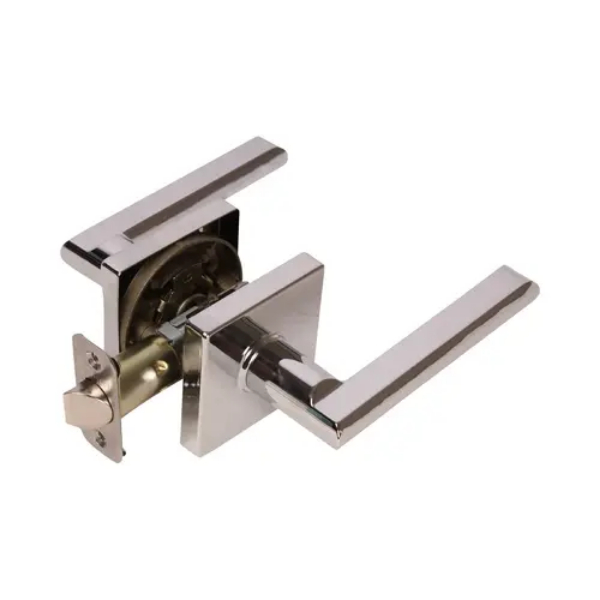 FLS208C Grade 3 Onyx Lever with Square Rose Privacy Lockset - Bright Chrome Finish