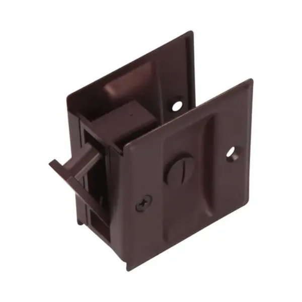 PF1210 Privacy Kwikset Style Sliding Door Lock - Bright Chrome Finish