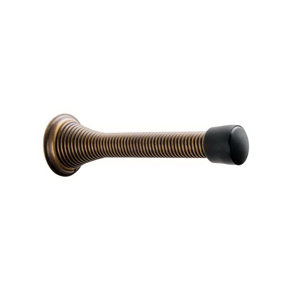 DD0231AB 3.12 in. Heavy Duty Spring Door Stop - Antique Brass Finish