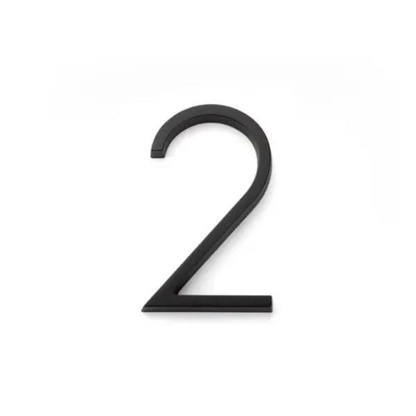 2832US19 7 in. Modern No.2 House Number - Flat Black Finish