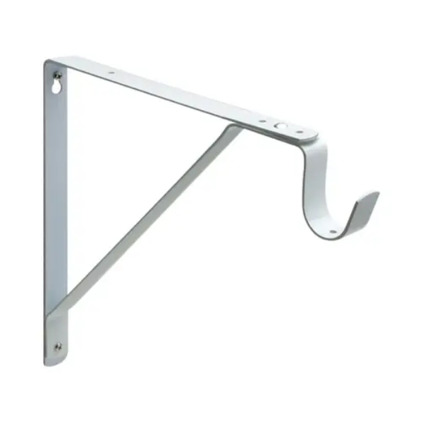DD0633WC Heavy Duty Fixed Shelf & Rod Support Bracket - White Finish