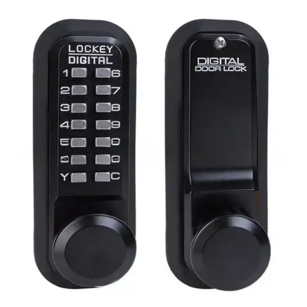 2830JBMG Mechanical Keyless Knob Lock with Passage Function & Single Combination Jet - Black Marine Grade Finish