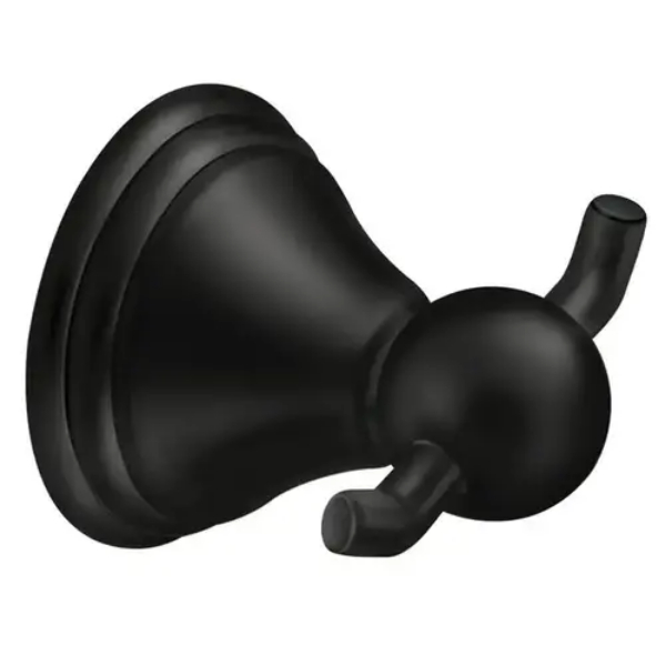 DN8403BL Preston Double Robe Hook - Matte Black Finish