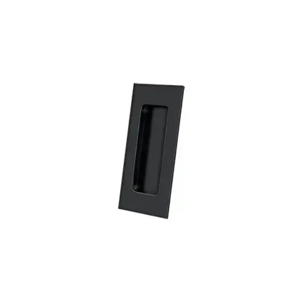 FP40U19 4 x 1.87 x 0.43 in. HD Rectangular Solid Brass Flush Pull, Paint Black