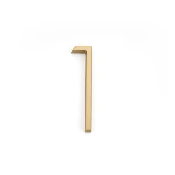 2831US4 7 in. Modern No.1 House Number - Satin Brass Finish