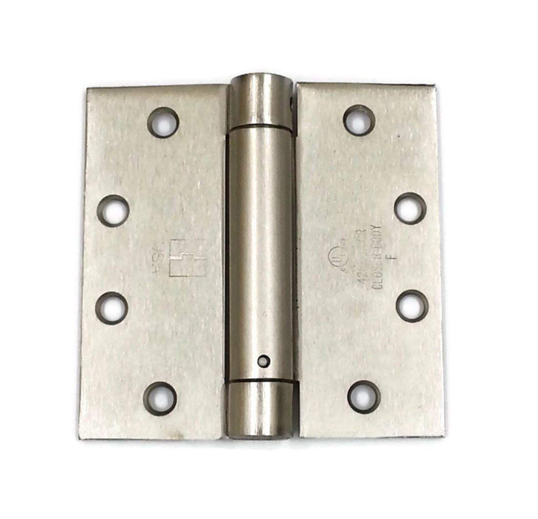 12504L1.1 4 x 4 in. Full Mortise Single Acting Square Corner Spring Hinge Box - Flat Black Finish
