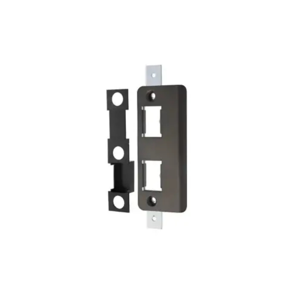 490101121 4.62 in. H Double Cut Outs Flush Mount with Black Plug for Unused Hole Flat Strike - Anodized Dark Bronze
