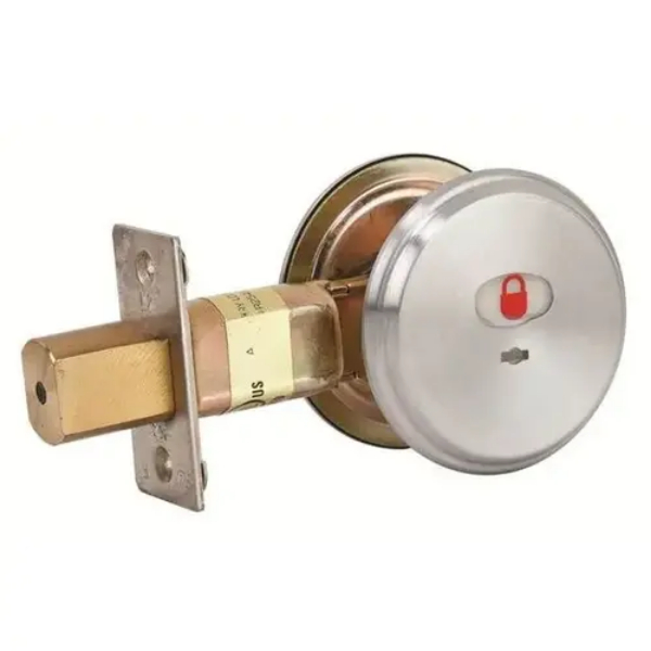 QDB285626478S 2.75 in. Deadbolt Indicator with Backset & ASA Strike - Satin Chrome Finish