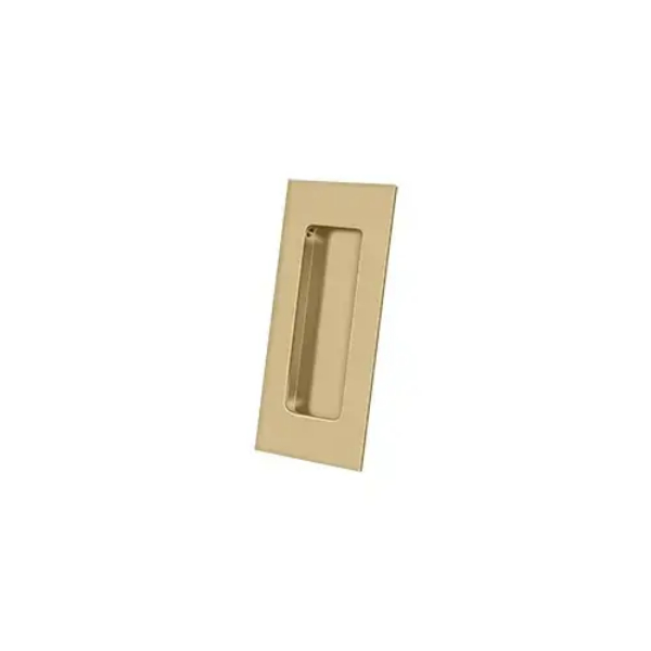Deltana Flush Pull Rectangular HD 4" x 1-7/8" x 7/16" Solid Brass in Brushed Brass FP40U4