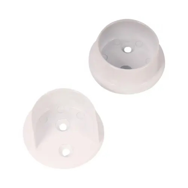 Metal Pole Socket Set, Two Sockets, for 1-1/2 Pole White Finish