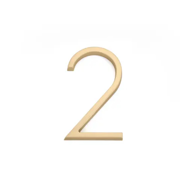 2832US4 7 in. Modern No.2 House Number - Satin Brass Finish