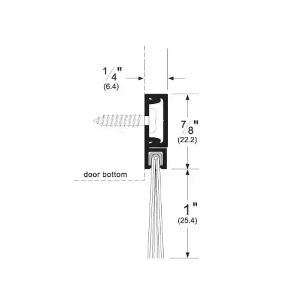 293100CNB36 36 in. Perimeter Gasketing - Nylon Brush Clear Anodized Aluminum