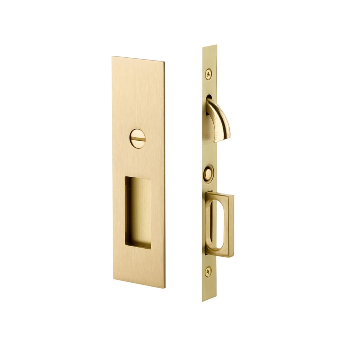 2155US19138 1.37 in. Narrow Modern Rectangular Privacy Pocket Mortise Lock Door - Flat Black Finish