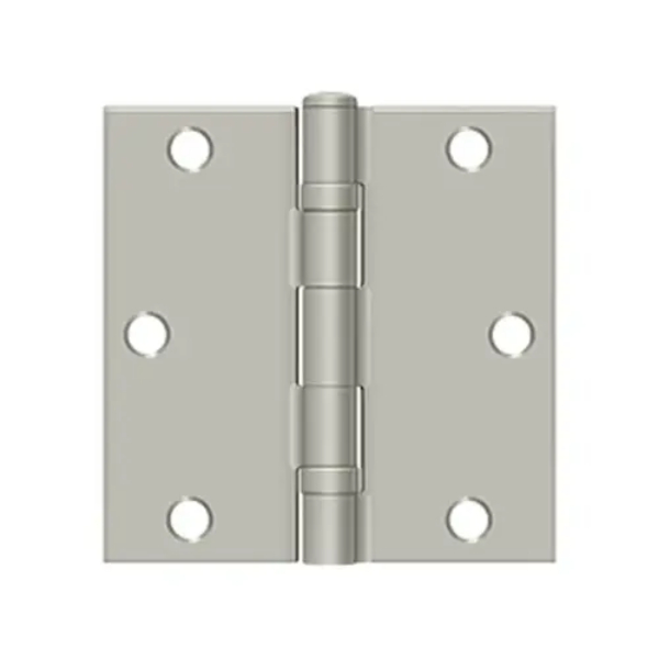 S35BBU15-R 3.5 x 3.5 in. Ball Bearing Square Hinge - Brushed Nickel
