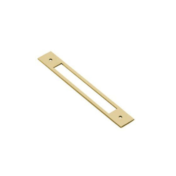 86925US4 8 in. Center to Center Modern Backplate for Cabinet Pull - Satin Brass Finish