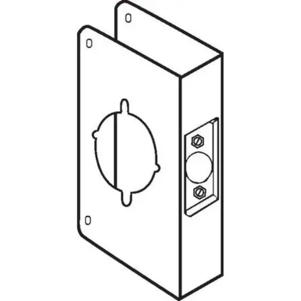 Don-Jo CW71S 2.12 in. Hole Classic Wrap Around for Cylindrical Door Lock with 2.75 in. Backset & 1.37 in. Door - Stainless Steel Finish