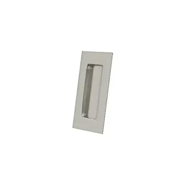 FP40U15 4 in. Height Pocket Door Rectangular Flush Pull - Brushed Nickel