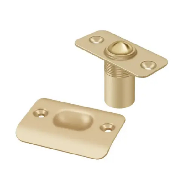 BC218RU4 Round Corners Ball Catch - Satin Brass Finish