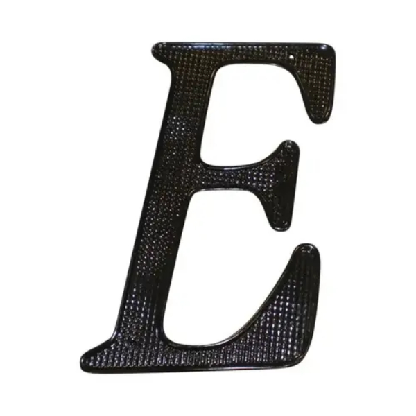 DD0740EBL 4 in. Zinc Nail On House Letter E - Matte Black Finish