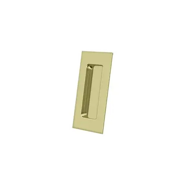 FP40U3-UNL 4 in. Height Pocket Door Rectangular Flush Pull - Unlacquered Brass