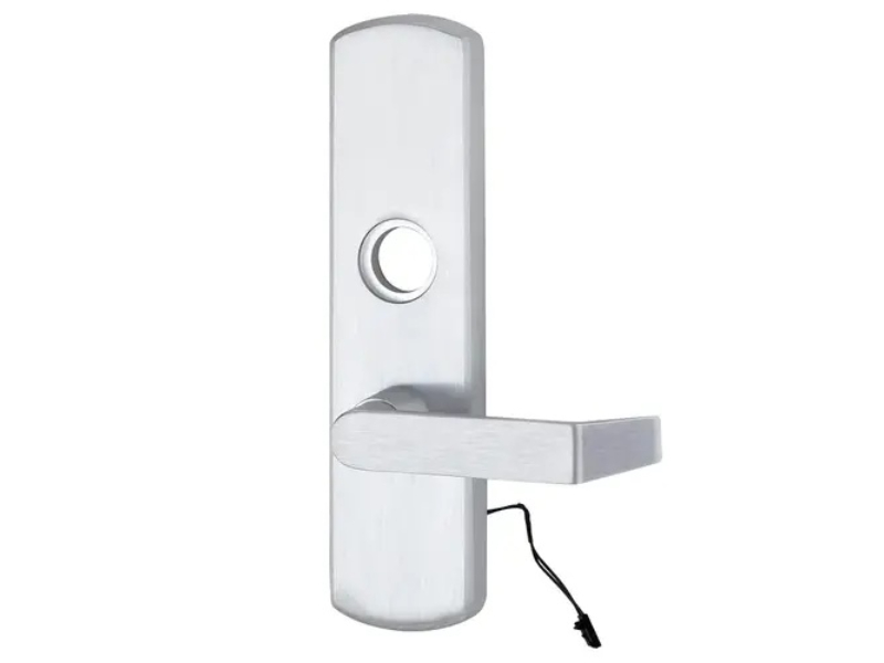 M996LM26DRHR Right Hand Reverse 06 Lever Motor Driven Electric Unlocking Trim for 98-99 Mortise - Satin Chrome