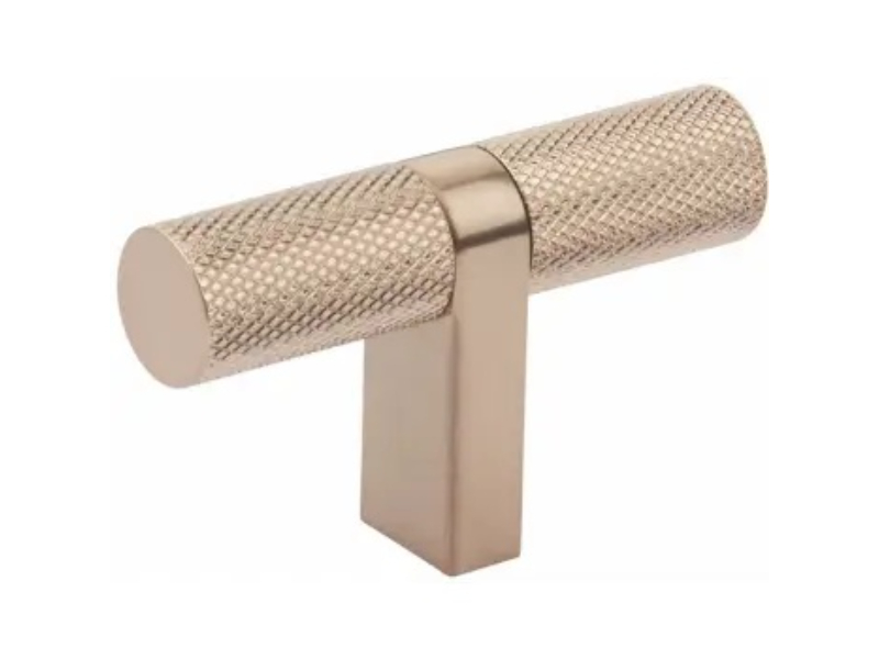 86656.RCBUS14.KNUS14 2.25 in. Select Cabinet T-Knob Rectangular Bar Stem Knurled Bar Pull - Polished Nickel