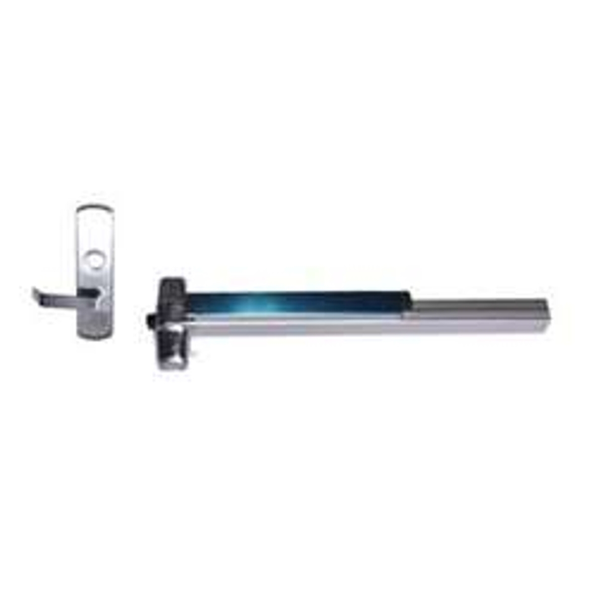 AX99L26D3LHR 3 ft. Door Rim Exit Device - Grooved Mechanism - 06 Lever - Left Hand Reverse Double Cylinder - Satin Chrome