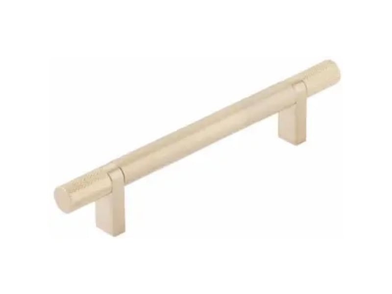 84154.RCBUS4.KNUS4 5 in. Center to Center Rectangular Bar Stem Knurled Select Cabinet Bar Pull - Satin Brass
