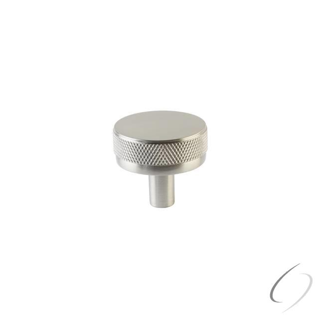 Conical Stem Knurled Cabinet Knob - Satin Nickel - 1.25 in. - Solid Brass