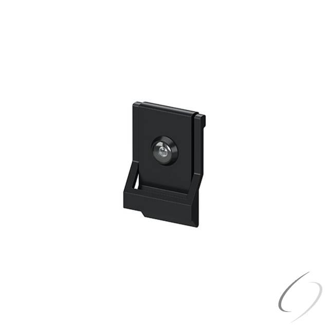 Modern Door Knocker with Viewer - Black - 4.62 x 3 in. - Solid Brass