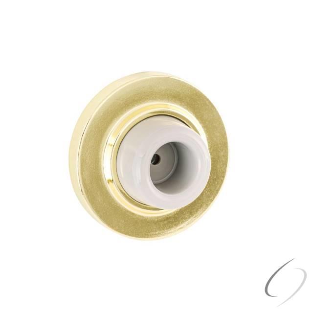 DD0253PB 2.5 in. Diameter Concave Wall Stop - Bright Brass