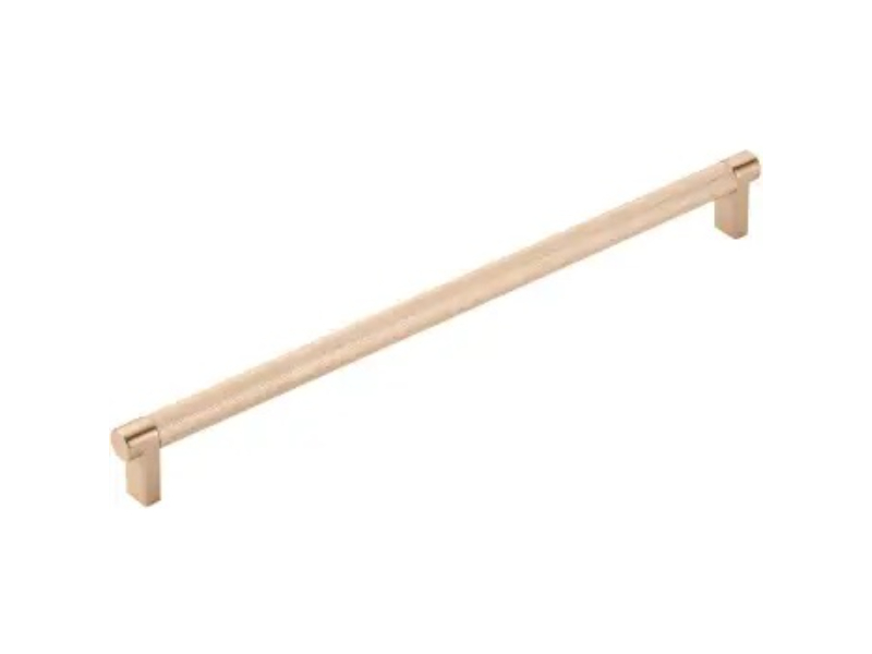 84058.RECUS15.KNUS15 12 in. Center to Center Rectangular Stem Knurled Cabinet Pull - Satin Nickel