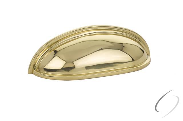86173US3 4 in. Center to Center Cup Cabinet Pull - Polished Brass Lifetime