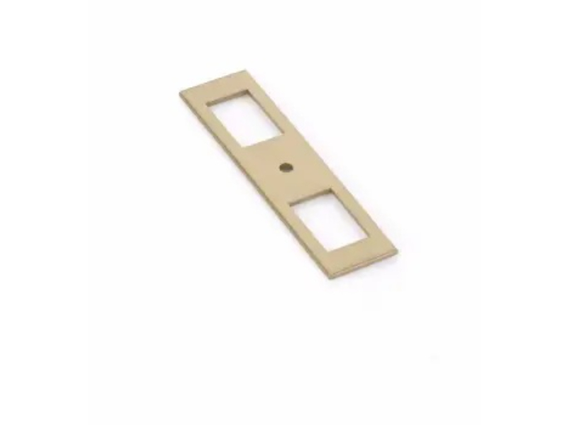 86921US4 1 x 4 in. Modern Backplate for Cabinet Knob - Satin Brass