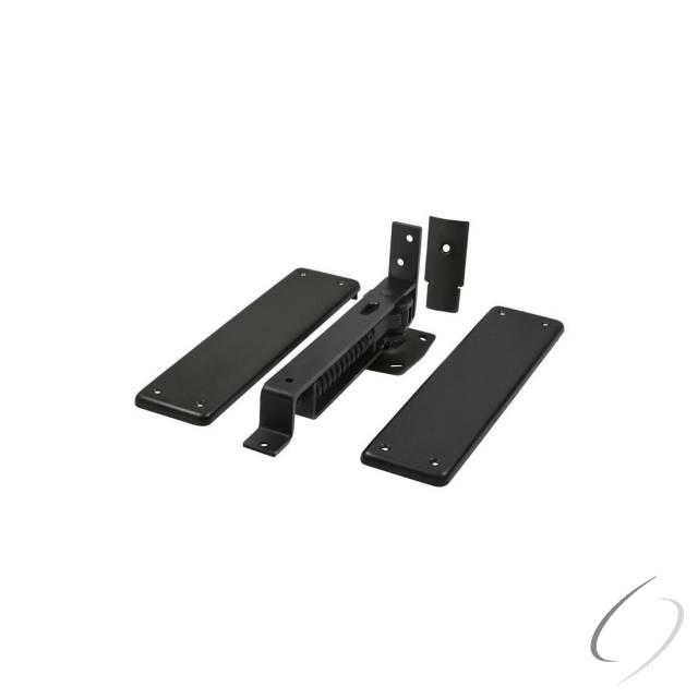 Spring Hinge; Double Action with Solid Brass Cover Plates Black Finish
