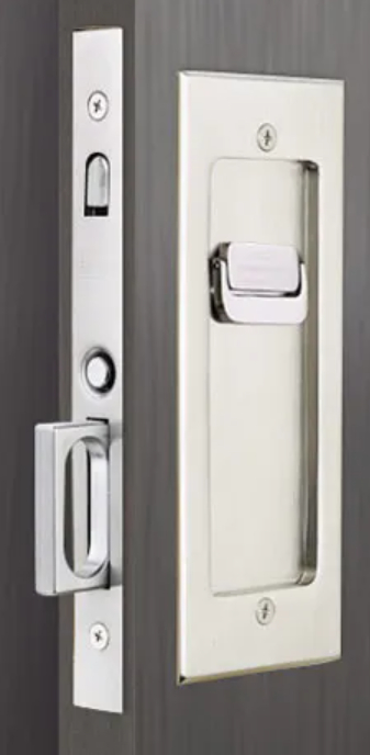 2115US3NL138 1.37 in. Modern Rectangular Privacy Pocket Door Mortise Lock - Unlacquered Brass