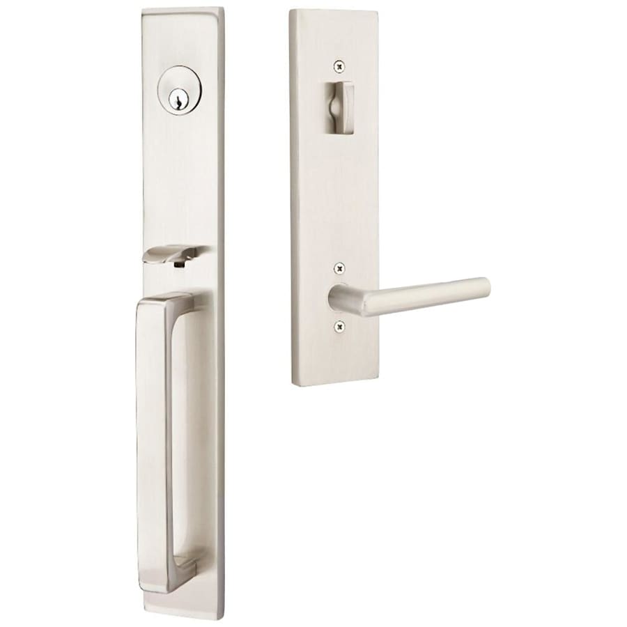 4819STUUS15RH 2.37 & 2.75 in. Stuttgart Lever Right Hand Backset Single Cylinder Lausanne Tubular Handleset - Satin Nickel