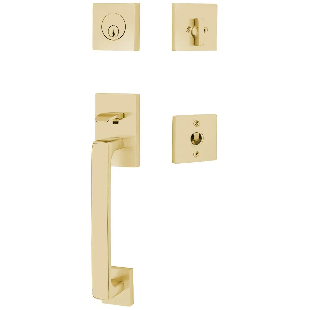 4820ROUUS4 2.375 & 2.75 in. Round Backset Single Cylinder Baden Tubular Knob Handle Set - Satin Brass Finish