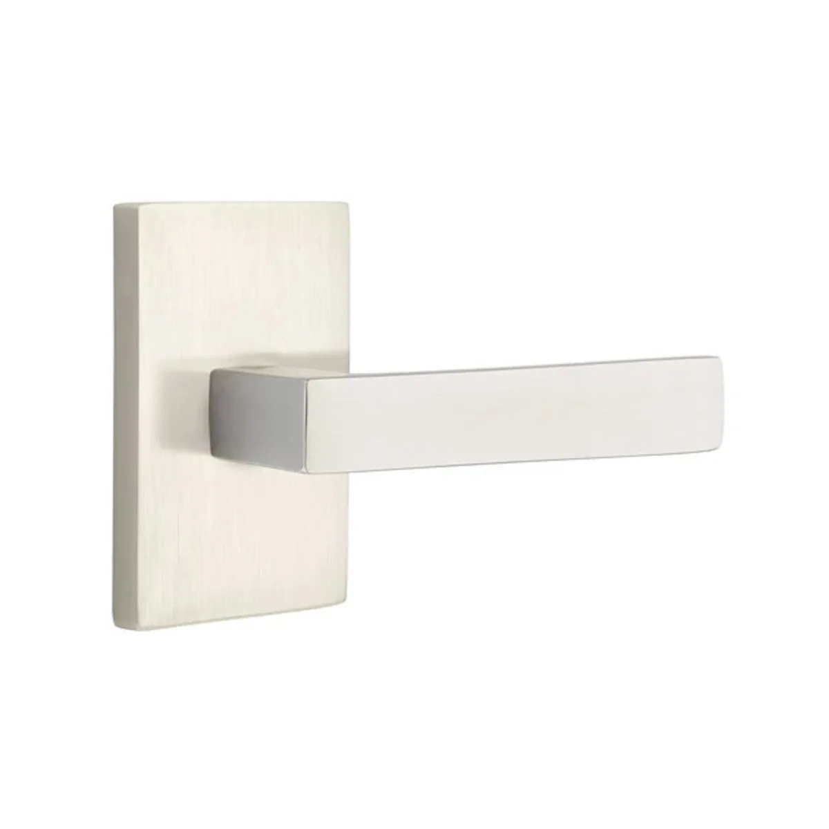 5052DTUS15 Dumont Lever Dummy Pair with Modern Rectangular Rose for 1.25 to 2 in. Door - Satin Nickel