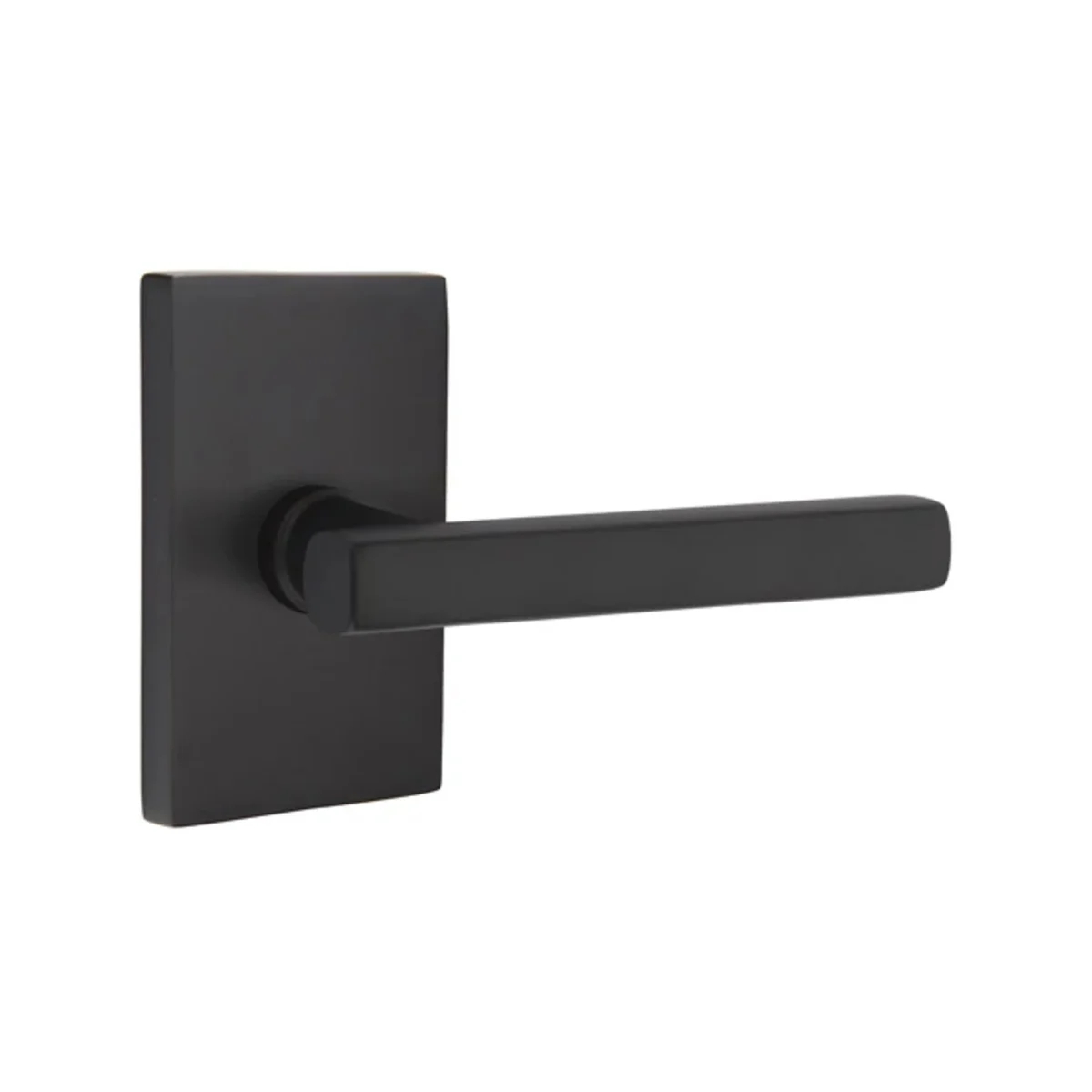 5052FRLUS19 Freestone Lever Dummy Pair with Modern Rectangular Rose for 1.25 to 2 in. Door - Flat Black