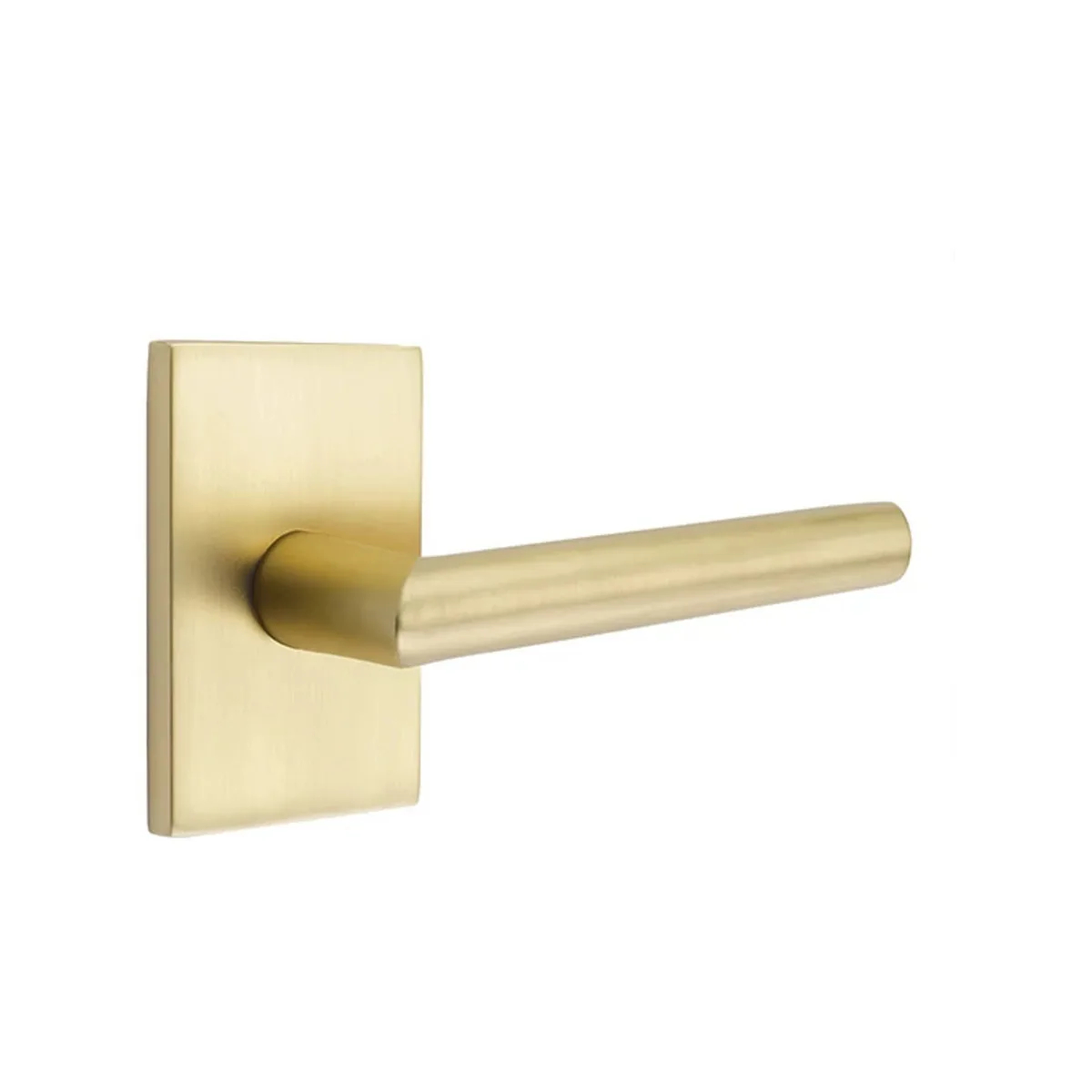 5052STUUS4 Stuttgart Lever Dummy Pair with Modern Rectangular Rose for 1.25 to 2 in. Door - Satin Brass
