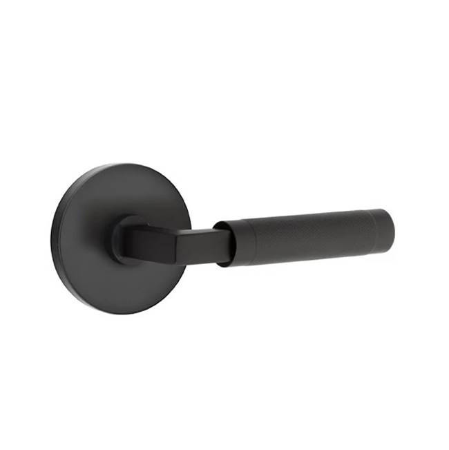 5059US19.LSUS19.KNUS19 L-Square Stem Knurled Lever Dummy Pair with Disk Rose for 1.25 to 2 in. Door - Flat Black