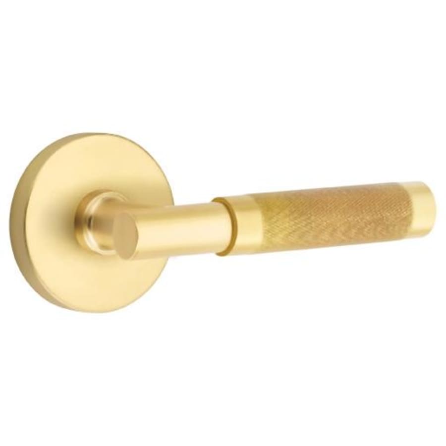 5109US4.TAUS4.KNUS4.LH 2.37 in. T-Bar Stem Knurled Lever Left Hand Backset Passage with Disk Rose for 1.25 to 2 in. Door - Satin Brass