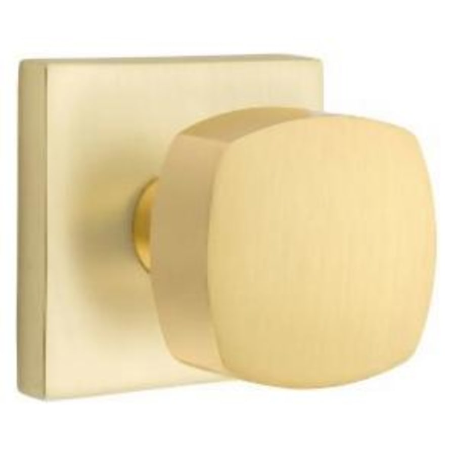 5210FRKUS4 2.37 in. Freestone Backset Privacy Knob with Square Rose for 1.25 to 2 in. Door - Satin Brass