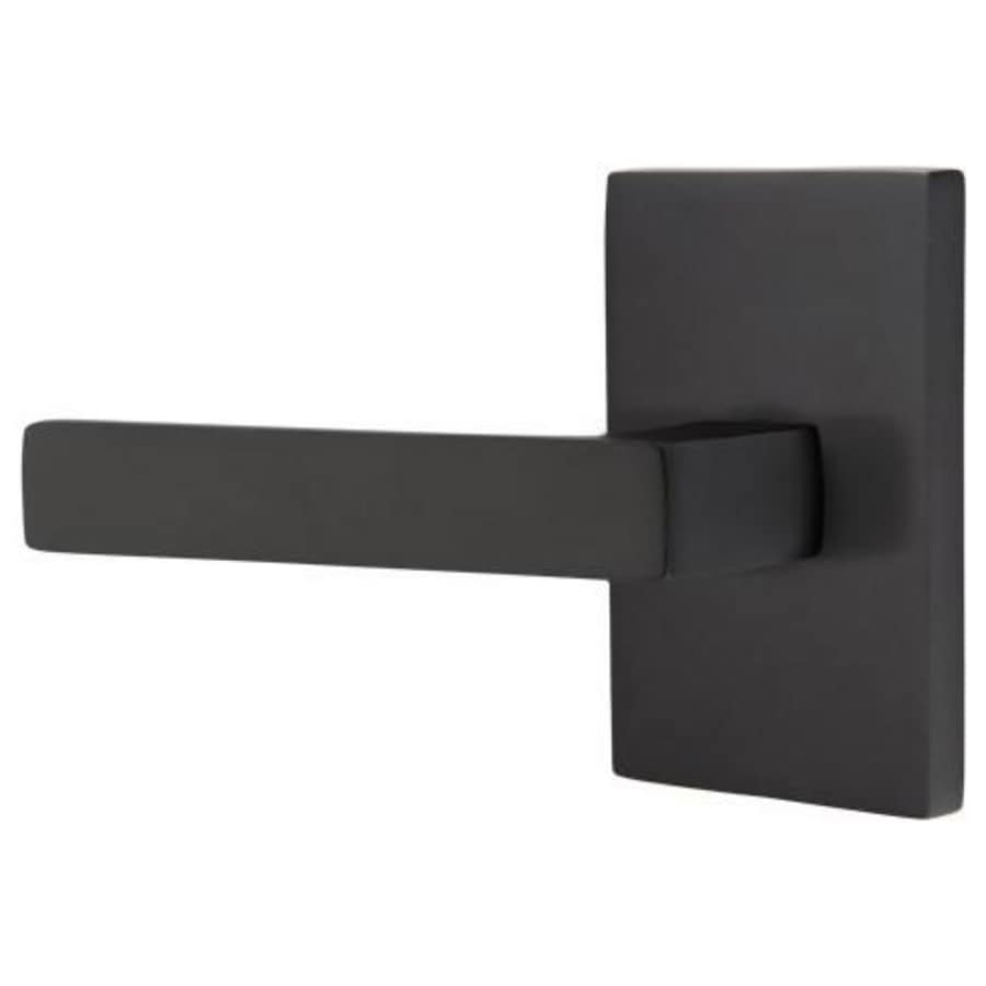 5212DTUS19LH 2.37 in. Modern Rectangular Rose Dumont Left Hand Backset Privacy Lever for 1.25 to 2 in. Door - Flat Black