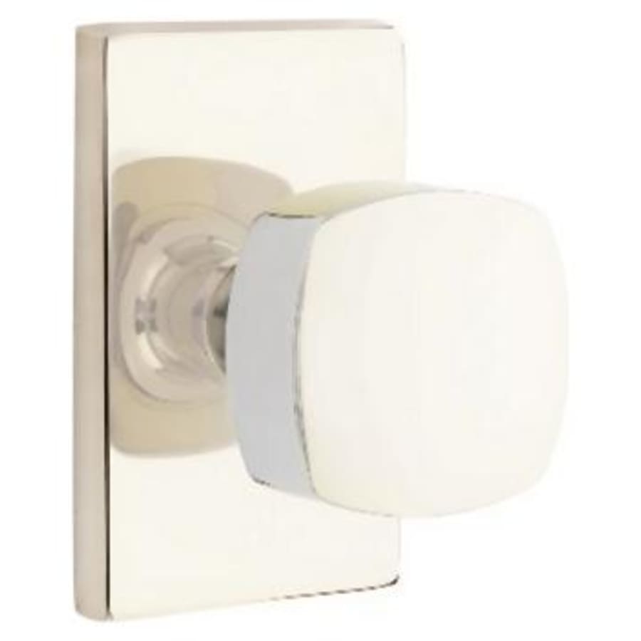 5212FRKUS14 2.37 in. Modern Rectangular Rose Freestone Backset Privacy Knob for 1.25 to 2 in. Door - Polished Nickel Lifetime